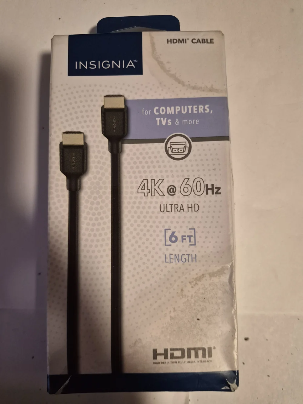 NEW Insignia 6ft 4K HDMI Cable - Ultra HD 60Hz (Sealed in Box)